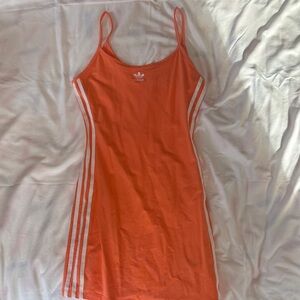 Adidas Orange Dress with White Stripes